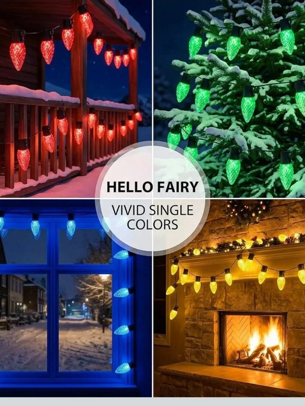 Strawberry Outdoor Christmas String Lights - Multicolor - Smart App Control, NEW